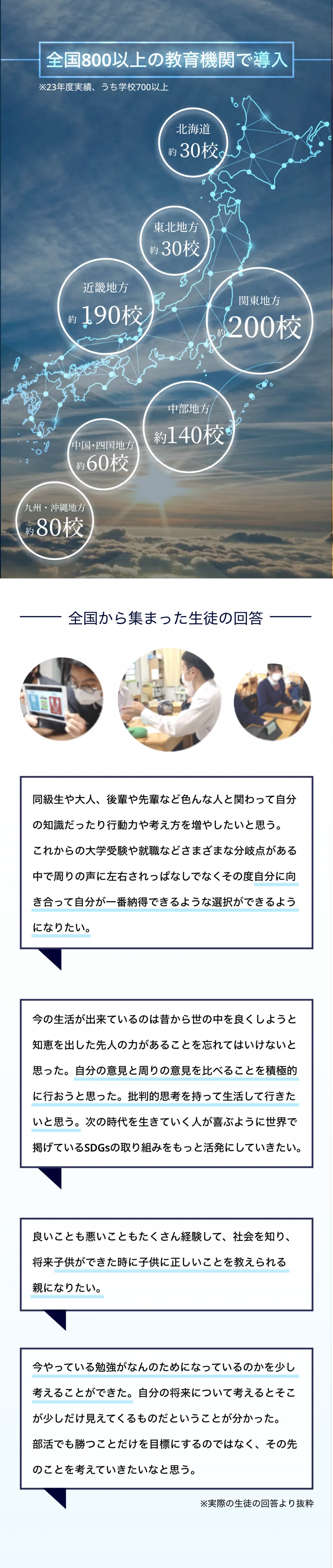 全国600以上の教育機関で導入