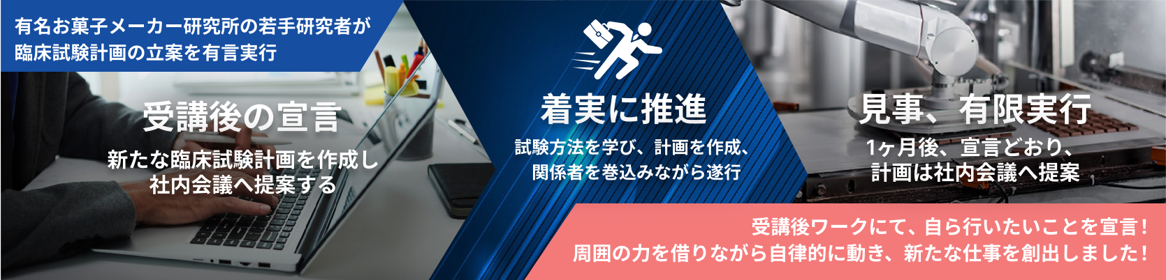 受講後の宣言　着実に推進　見事、有言実行